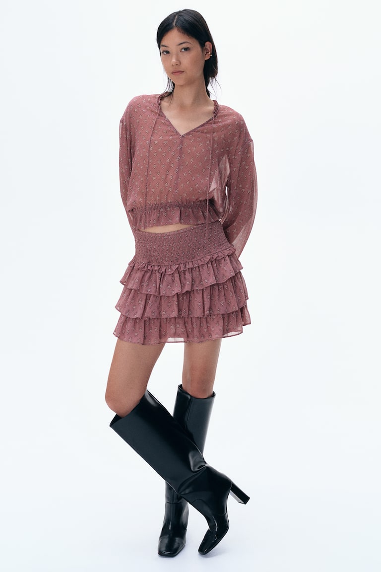 H&M Minirock mit Stufen Tiefpreis
