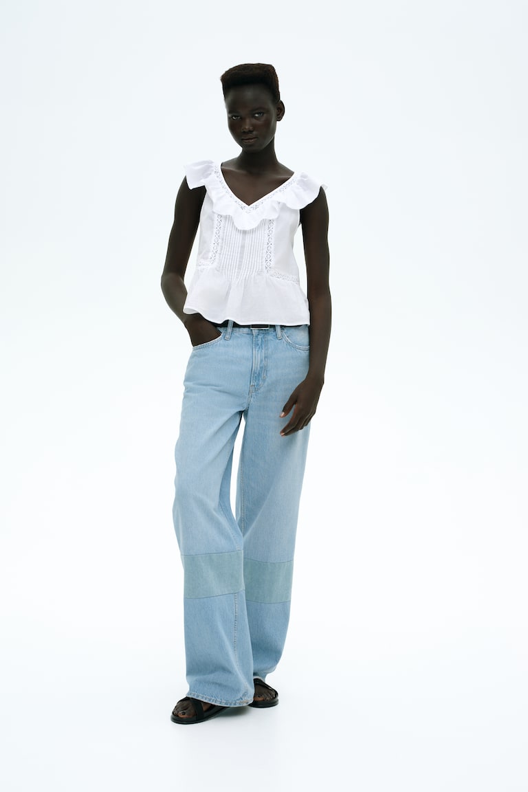 H&M Baumwolltop mit Volant