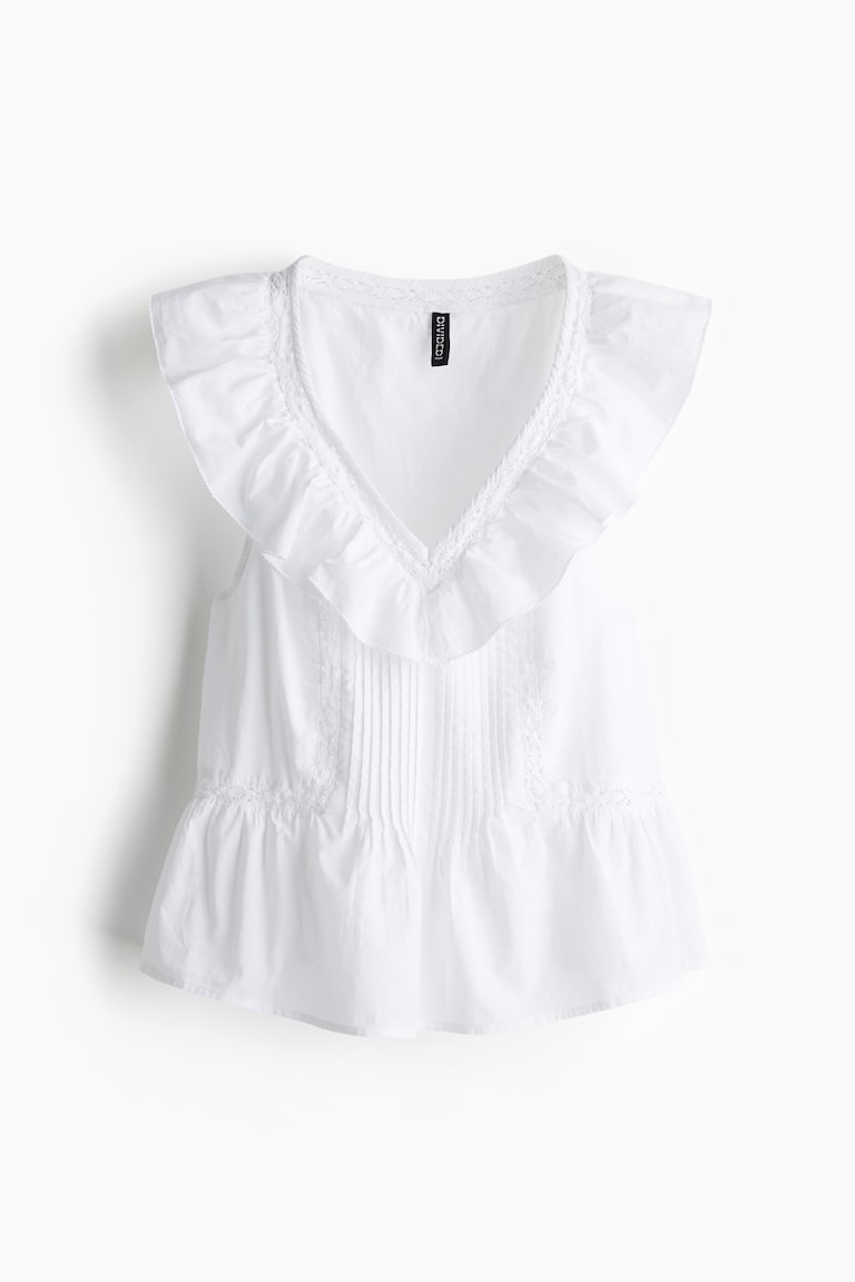 H&M Baumwolltop mit Volant Begrenzte Freigabe