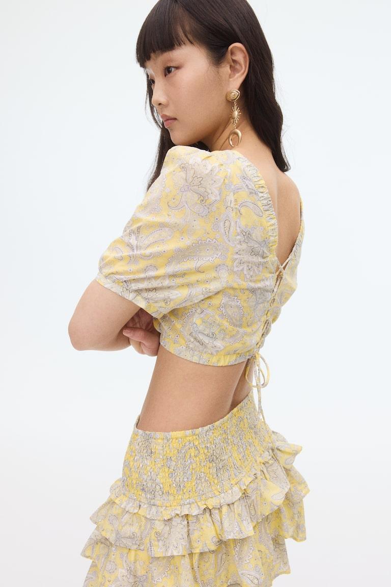H&M Baumwollbluse mit Spitze Letzte 2 Tage