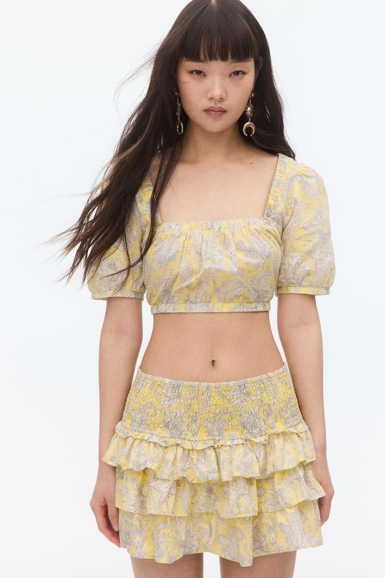 H&M Baumwollbluse mit Spitze Letzter Tag