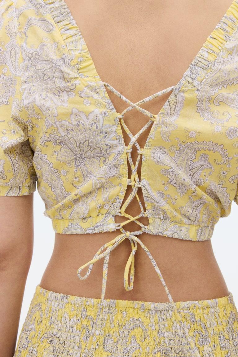 H&M Baumwollbluse mit Spitze Letzter Tag