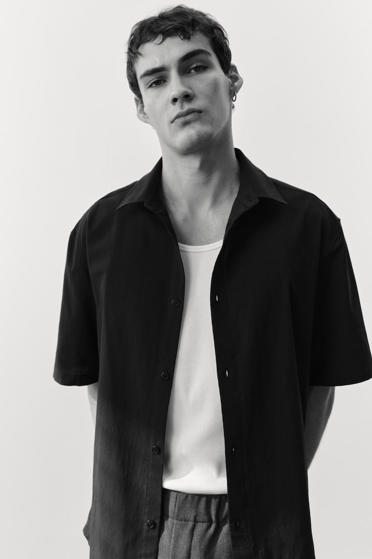 H&M Hemd mit Struktur in Regular Fit Fabrik Onlineshop