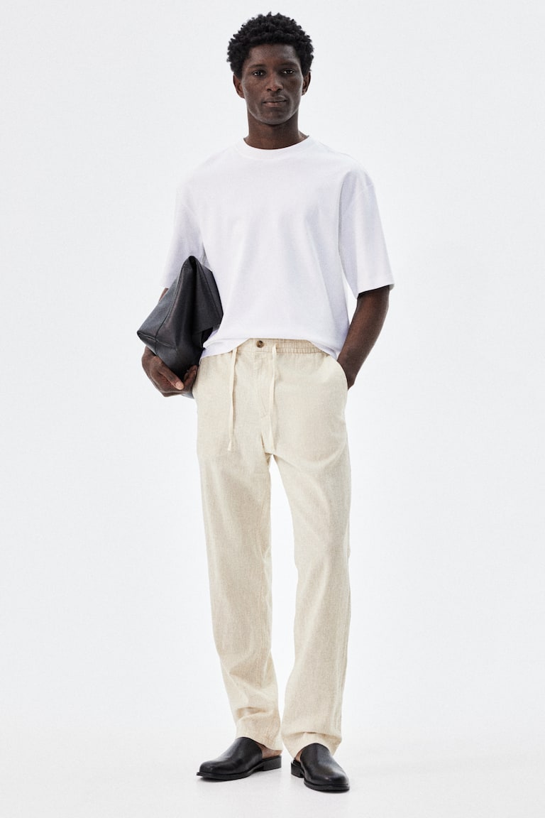 H&M Hose aus Leinenmix in Regular Fit Neueste Stile