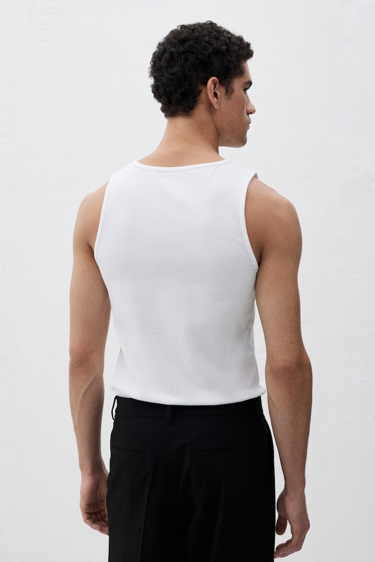 H&M Geripptes Tanktop in Slim Fit Günstig kaufen