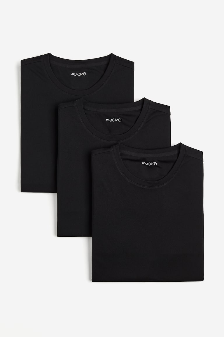 H&M 3er-Pack Sportshirts mit DryMove™ in Regular Fit Im Verkauf
