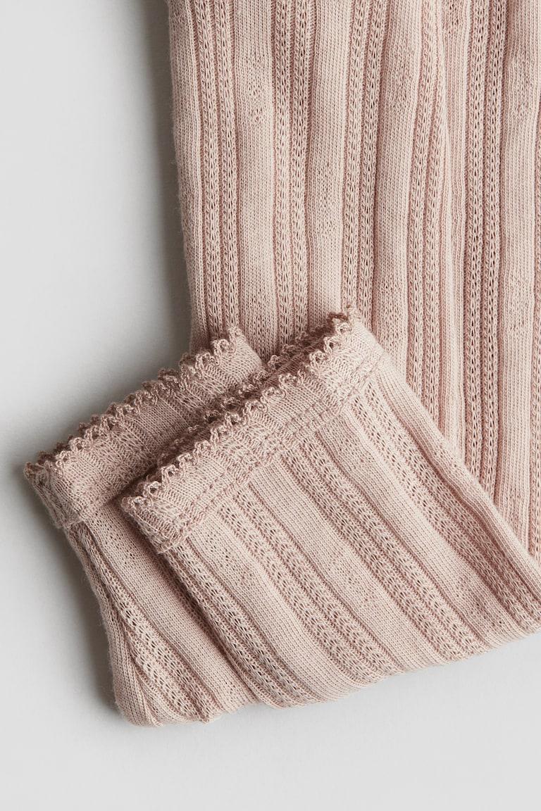 H&M Leggings aus Baumwolljersey mit Pointellemuster Tiefpreis