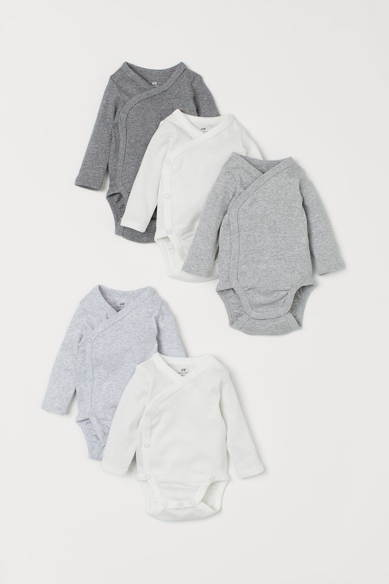 H&M 5er-Pack Wickelbodys Super Sparpreis