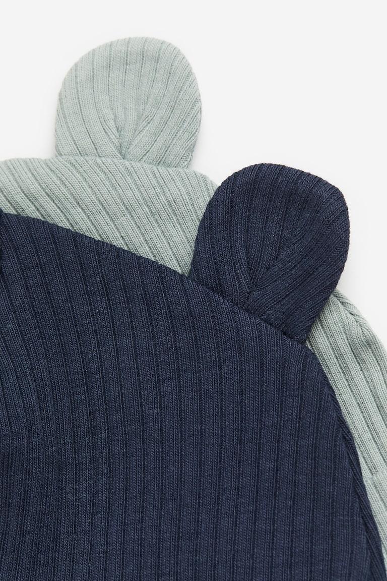 H&M 2er-Pack Gerippte Beanies mit Ohren Kostenlose Rückgabe