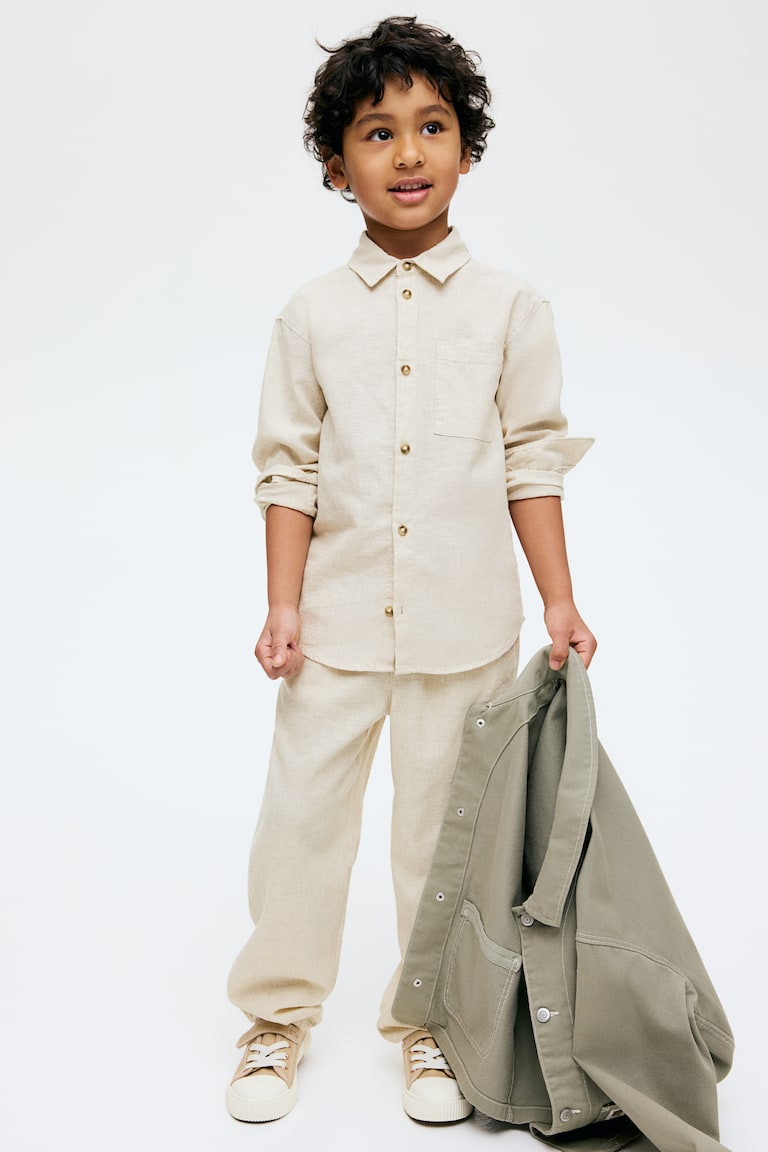 H&M Hemd aus Leinenmix Super Sparpreis