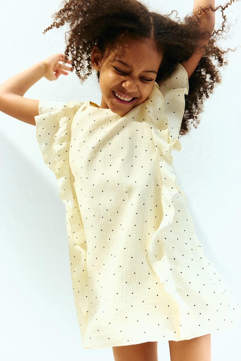 H&M Kleid mit Volants Bis zu 55% Rabatt