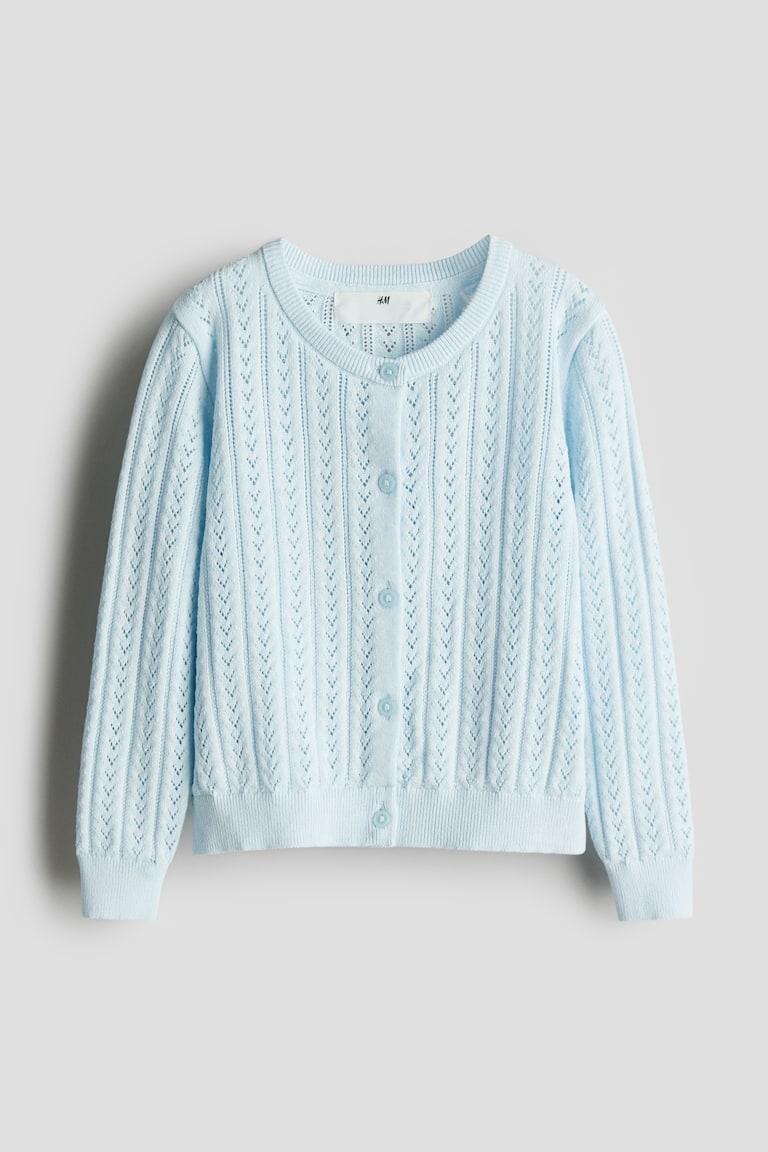H&M Baumwoll-Cardigan in Pointellestrick Großer Ausverkauf