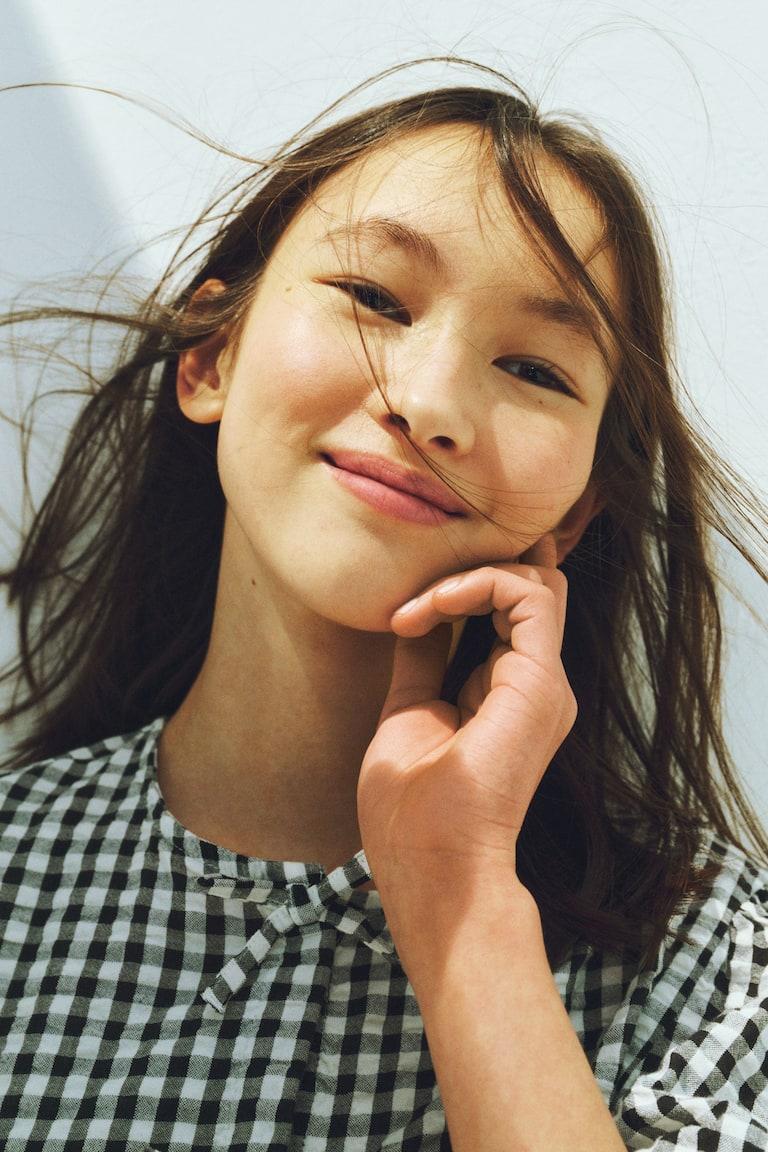 H&M Peplumbluse aus Baumwoll-Seersucker Neueste Mode
