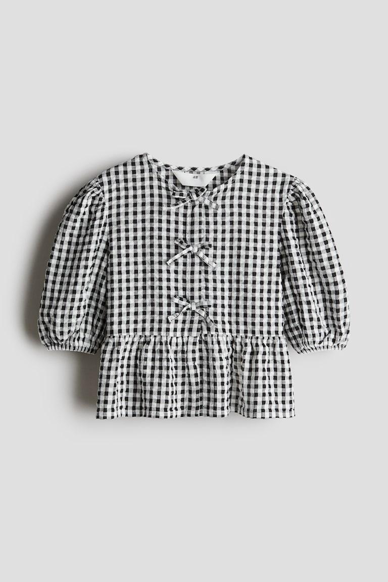 H&M Peplumbluse aus Baumwoll-Seersucker Neueste Mode