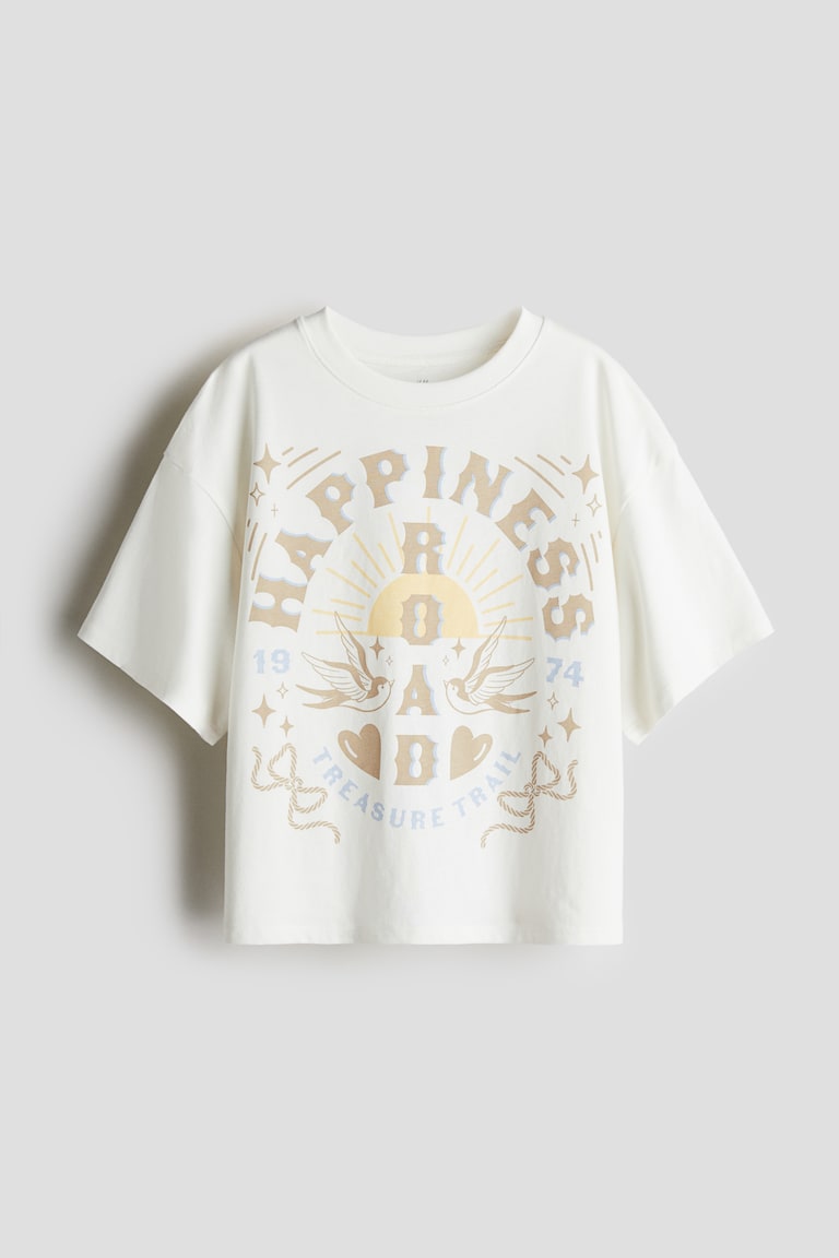 H&M Oversized Baumwoll-T-Shirt Bis zu 65% Rabatt