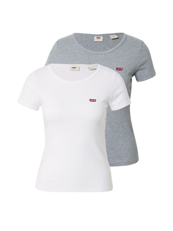 ﻿LEVI'S ® LEVI'S ® T-Shirt '2 Pack Crewneck Tee' in Graumeliert Weiß