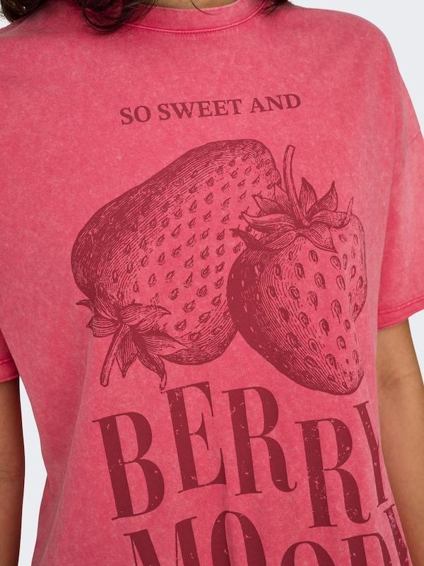 ONLY ONLY T-Shirt 'KINNA' in Kirschrot Rotmeliert Sonderangebot der Fabrik