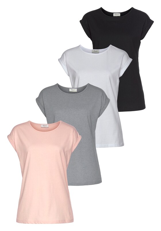 BOYSEN'S BOYSEN'S Shirt in Grau Rosa Schwarz Weiß