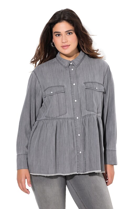 Ulla Popken Ulla Popken Bluse in Grey Denim Meist gekauft