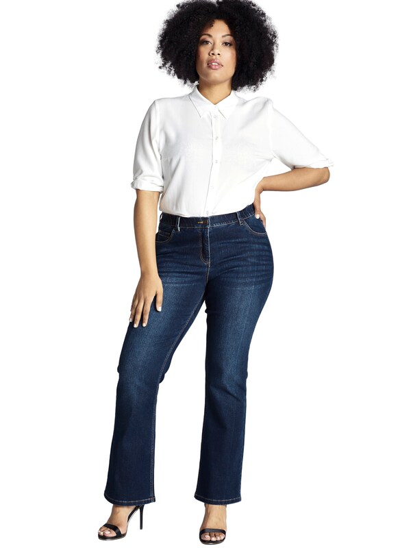 Ulla Popken Ulla Popken Bootcut Jeans in Dunkelblau Kostenloser Versand
