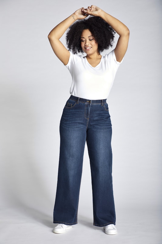 Ulla Popken Ulla Popken Wide Leg Jeans in Dunkelblau Limitierter Zeitrabatt
