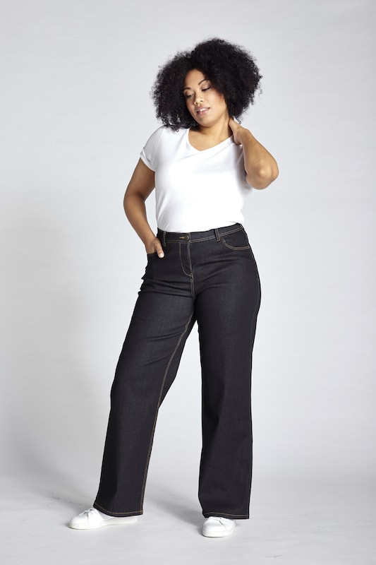 Ulla Popken Ulla Popken Wide Leg Jeans in Nachtblau Sonderangebot