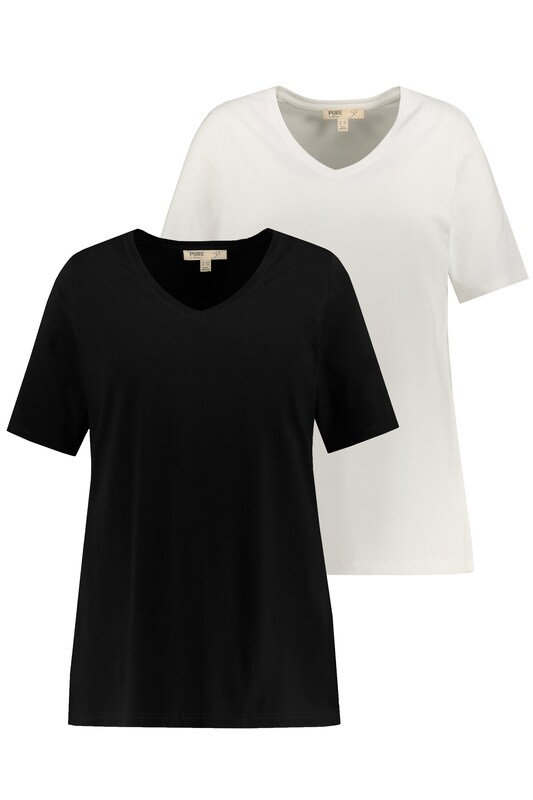 Ulla Popken Ulla Popken T-Shirt (GOTS) in Schwarz