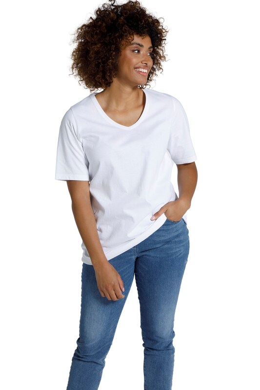 Ulla Popken Ulla Popken T-Shirt (GOTS) in Schwarz Muttertagsangebot