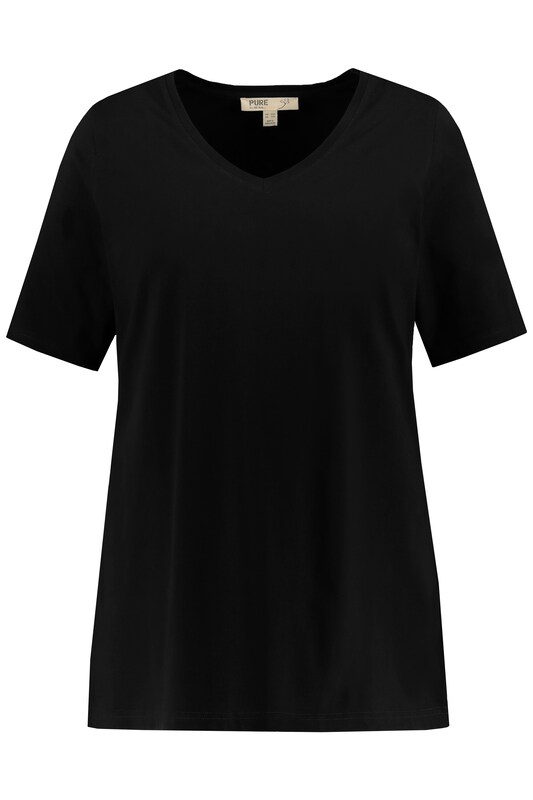 Ulla Popken Ulla Popken T-Shirt (GOTS) in Schwarz Muttertagsangebot