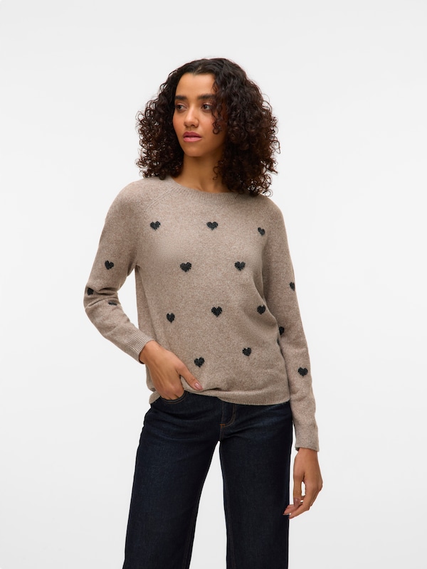 VERO MODA VERO MODA Pullover 'VMDOFFY INTARSIA' in Taupe Rabatte dieses Monats