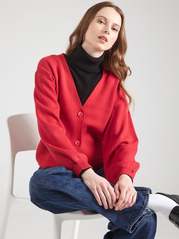VERO MODA VERO MODA Strickjacke 'VMGold' in Rot Verkauf