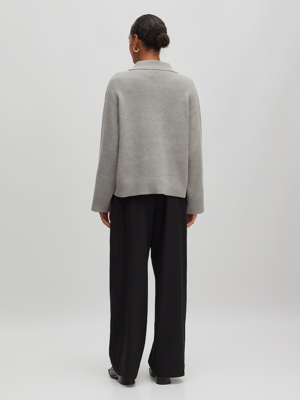 EDITED EDITED Pullover 'Taria' (GRS) in Graumeliert Sonderangebot der Fabrik