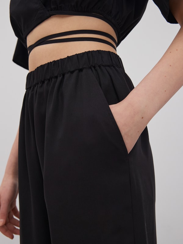 EDITED EDITED Wide Leg Hose 'Nona' in Schwarz Black Friday Preise