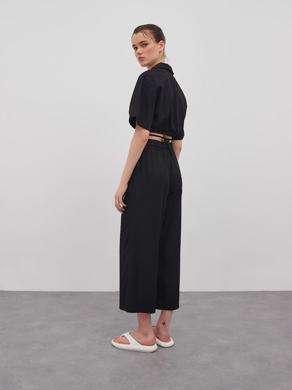 EDITED EDITED Wide Leg Hose 'Nona' in Schwarz Black Friday Preise