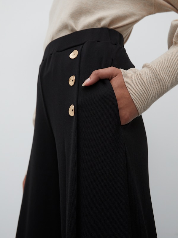 EDITED EDITED Wide Leg Hose 'Jamie' in Schwarz im Angebot
