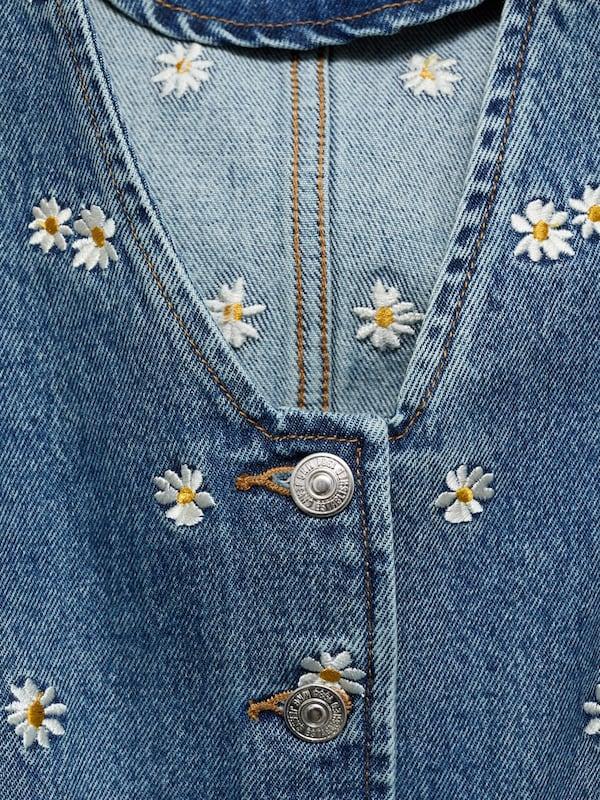 MANGO MANGO Weste 'MASSY' in Blue Denim Begrenztes Angebot