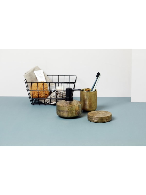 Wenko Wenko Bad-Accessoire Set 'Rivara' in Gold Sonderangebot