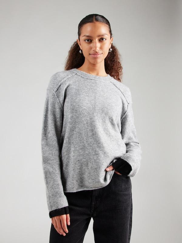 ABOUT YOU ABOUT YOU Pullover 'Birka' in Graumeliert Zeitlich begrenztes Angebot