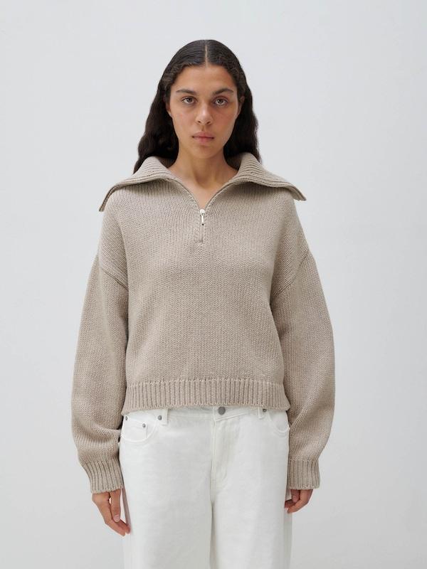 ABOUT YOU x Marie von Behrens ABOUT YOU x Marie von Behrens Pullover 'Valentina' (GRS) in Kitt Blitzangebot