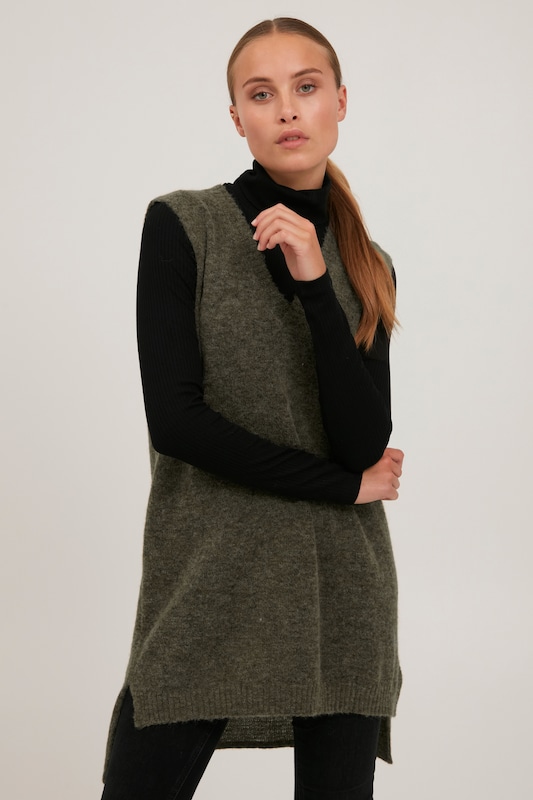 PULZ Jeans PULZ Jeans Pullover 'ASTRID' in Grün Räumungsverkauf