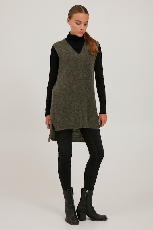 PULZ Jeans PULZ Jeans Pullover 'ASTRID' in Grün Räumungsverkauf