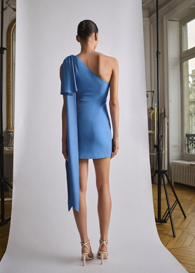 Mango Satinkleid mit Drapierung und Schleifendetail Wochenangebot