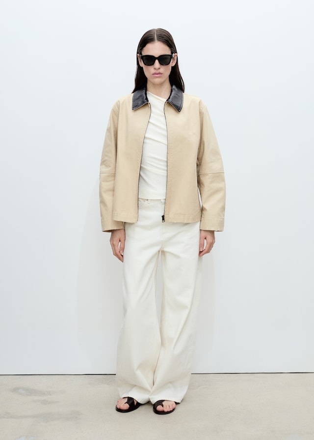 Mango Baumwolljacke mit Kontrastkragen Vierteljährliche Förderung
