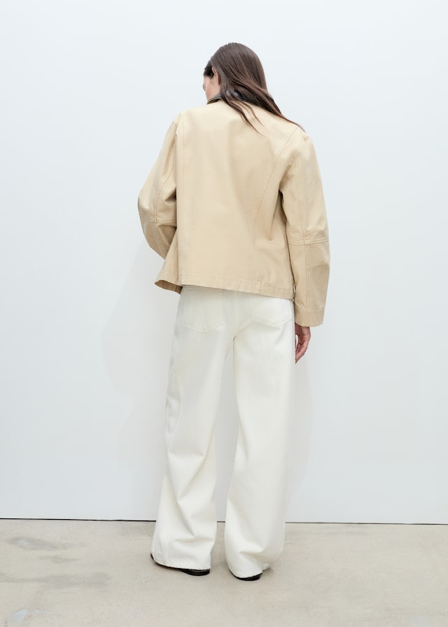 Mango Baumwolljacke mit Kontrastkragen Vierteljährliche Förderung