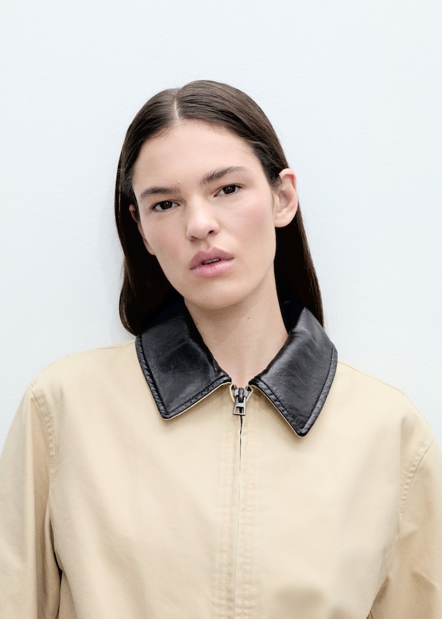 Mango Baumwolljacke mit Kontrastkragen Vierteljährliche Förderung