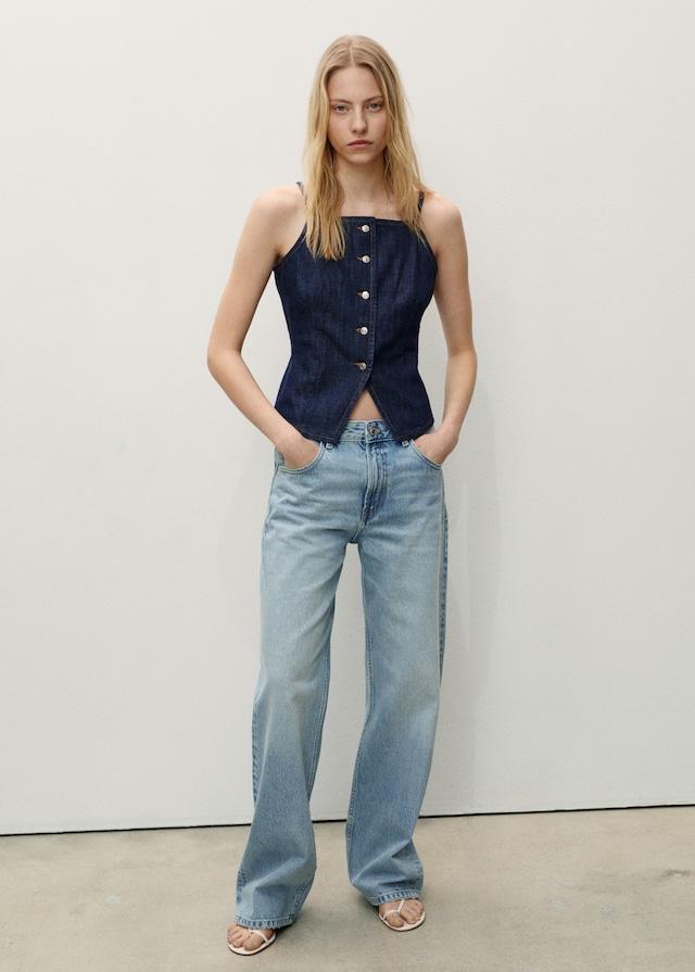 Mango Gerade Jeans Miami mit mittlerer Bundhöhe Clearance-Verkauf