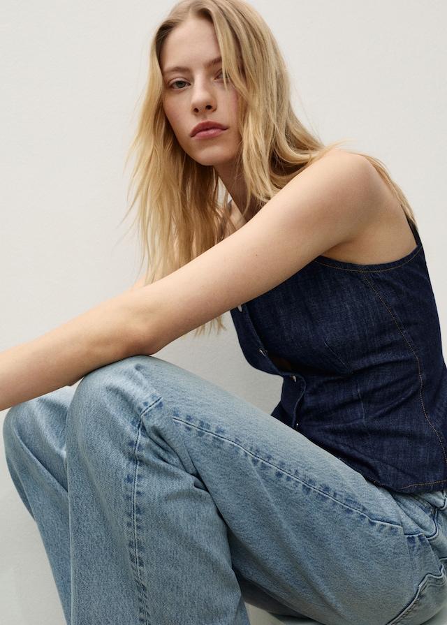 Mango Gerade Jeans Miami mit mittlerer Bundhöhe Clearance-Verkauf