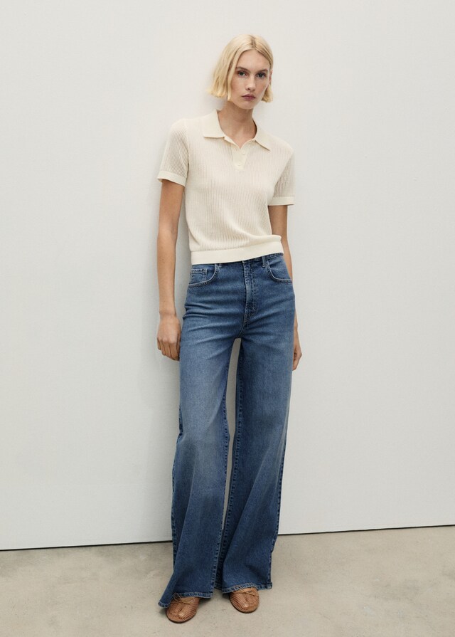 Mango Wideleg-Jeans mit hohem Bund Kostenloser Versand international