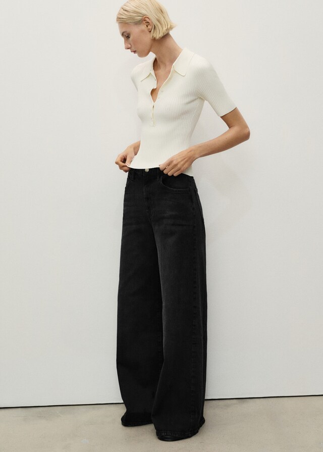 Mango Wideleg-Jeans mit hohem Bund Fabrikladen
