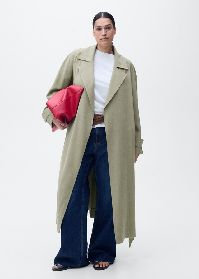Mango Soft Trenchcoat mit Gürtel Begrenzt auf 3 Tage